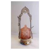 Beautiful Antique Victorian Pickle Castor w/Tong &