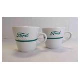 Vintage Restaurant-Ware Ceramic "Ford Logo" Mugs
