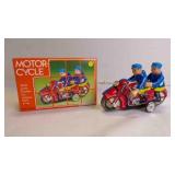 Vintage Police Officers Duo Lithograph Motorcycle