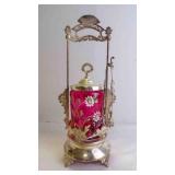 Beautiful Antique Victorian Pickle Castor w/Tong