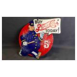 Vintage Pepsi-Cola "PETE" Policeman Cardboard Sign