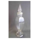 Footed Vintage Glass Apothecary Jar w/Spike Lid