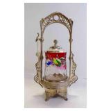 Beautiful Antique Victorian Pickle Castor w/Tong