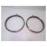 Pair NEW 1930-31 Ford Headlamp Rings Stainless