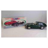 Vintage Luxe Car Dark Green Jaguar Roadster Toy