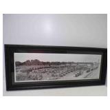 Antique Framed Yard Long Photo - Army Mules Camp &