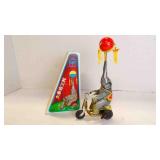 Vintage Elephant on Bike Lithograph Wind-Up Toy