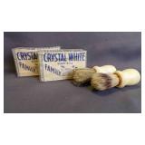 2 Vintage Ivory Badger Bristle Shaving Brushes & 2