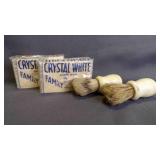 2 Vintage Ivory Badger Bristle Shaving Brushes & 2