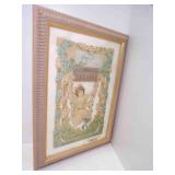 Framed 1905 Chromolithograph Die Cut Calendar