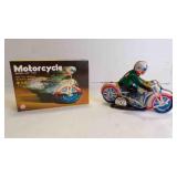 Vintage Motorcycle Tin Clockwork Wind-Up Toy