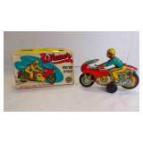 Vintage Winner 93 Motor Cycle Lithograph Tin Toy