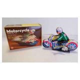 Vintage Motorcycle Tin Clockwork Wind-Up Toy