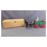 Vintage 1940 Cast Iron Horse-Drawn Farm Wagon Toy