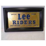 Vintage Framed Advertising Sign Lee Riders Cowboy