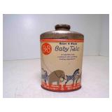 Vintage Metal Tin Bauer & Black Baby Talc FULL