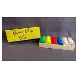 Vintage Mid-Century Poker Chips & Dice Game Set