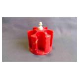 Vintage Red Marbled Plastic Poker Chip Spin Caddy