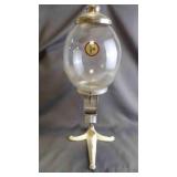 Vintage Blown Glass/Aluminum Gumball Dispenser w/