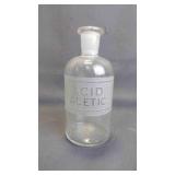 Antique "Acetic Acid" Apothecary Glass Bottle