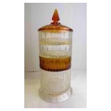 Vintage 3-Tier Stacking Apothecary Candy Jar w/Lid