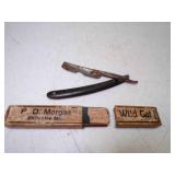 Antique Straight Razor Original Box P.D. Morgan