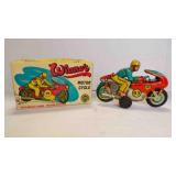 Vintage Winner 93 Motor Cycle Lithograph Tin Toy