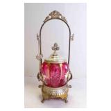 Beautiful Antique Victorian Pickle Castor w/Tong