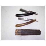 2 Antique Straight Razors & Incomplete Cardboard