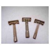 3 Vintage Safety Razors