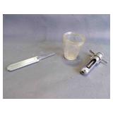 Pfizer Stainless Steel Syringe - Glass Medicine
