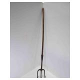 Antique Hand Forged 3 Prong Iron Tool Fish Gig w/