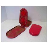 Pair Heavy Duty Antique Metal Road Reflectors