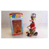 Vintage Duck on a Bike Wind-Up Lithograph Tin Toy