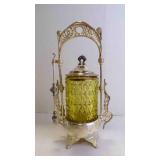 Beautiful Antique Victorian Pickle Castor w/Tong
