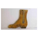 Antique Wood Shoe-Shaped Advertising Thermometer