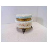 Antique Victorian Wave Crest Footed Jewelry Box -