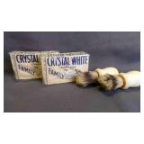2 Vintage Ivory Badger Bristle Shaving Brushes & 2