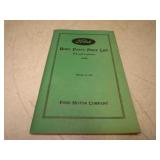 1932 Ford Body Parts Price List V-8 & 4 Cylinder