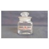 Vintage Apothecary Glass Bottle w/Glass Stopper