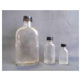 3 Vintage Apothecary Medicine Glass Bottles