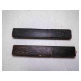 2 Antique Straight Razor Cases "Coffins" EMPTY