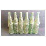6 Vintage Georgia Green Coca-Cola "Empty" Bottles