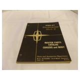 1956-1957 Continental Mark II Master Parts Catalog
