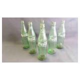6 Vintage Georgia Green Coca-Cola "Empty" Bottles