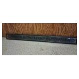 Antique Reverse Painted Vertical Trade Sign for