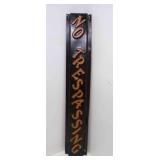 Original Vintage Embossed Tin No Trespassing Sign