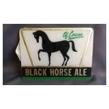 NOS Vintage Black Horse Ale Glass Bar Sign