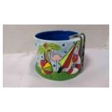 Tropical Flamingo Holiday Beach Dip Bowl -NO Spoon