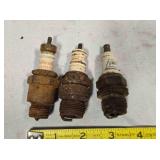 3 Vintage Spark Plugs, Champion O Com &7, Varcon